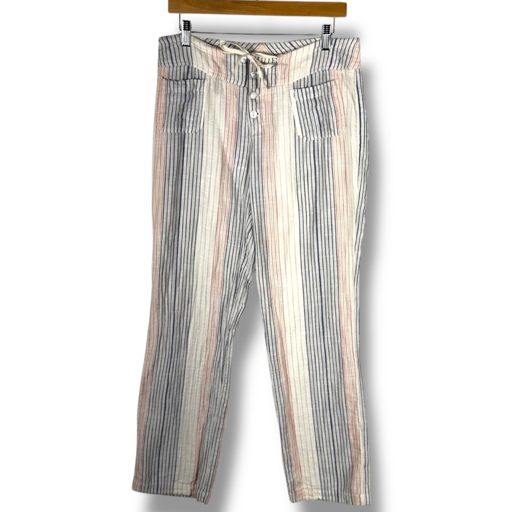 Sundance Gigi Gauze Lightweight 100% Cotton Pants, Multi Stripe, Size Medium